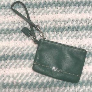 Green Coach Wristlet